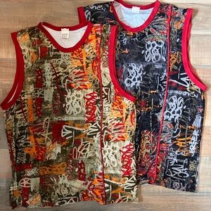 Gregg Graffiti Print Men's Tank Tops - Multicolor
